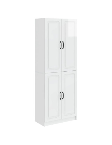 Set di armadi 2 pcs Bianco Lucido Legno ingegnerizzato