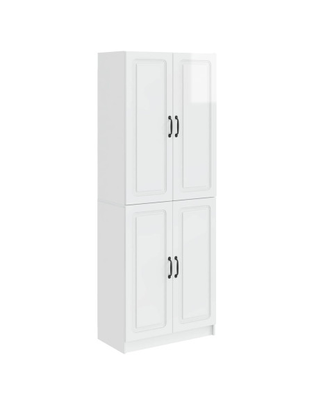 Set di armadi 2 pcs Bianco Lucido Legno ingegnerizzato