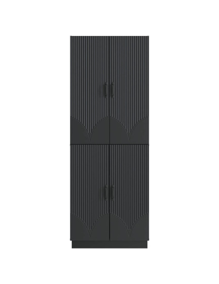 Set di armadi 2 pcs Nero Legno ingegnerizzato