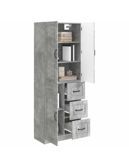 Set di armadi 2 pcs Grigio Cemento Legno ingegnerizzato
