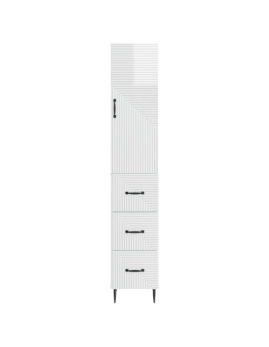 Set di armadi 2 pcs Bianco Lucido 33 x 34,5 x 90 cm