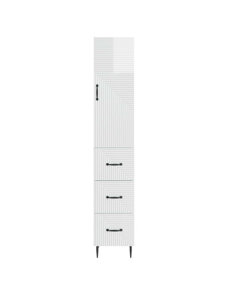 Set di armadi 2 pcs Bianco Lucido 33 x 34,5 x 90 cm