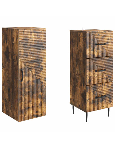 Set di armadi 2 pcs Rovere Fumo 33 x 34,5 x 90 cm
