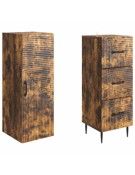 Set di armadi 2 pcs Rovere Fumo 33 x 34,5 x 90 cm
