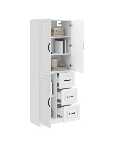 Set di armadi 2 pcs Bianco Lucido Legno ingegnerizzato