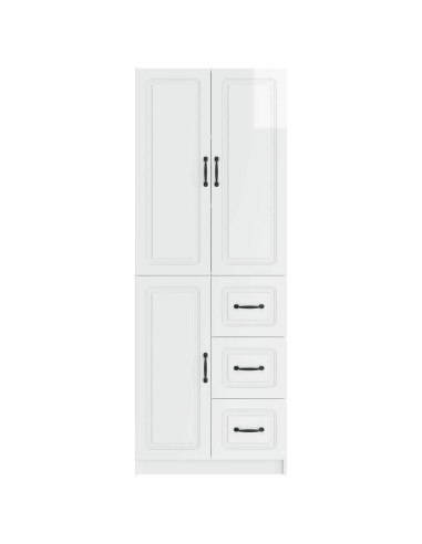Set di armadi 2 pcs Bianco Lucido Legno ingegnerizzato