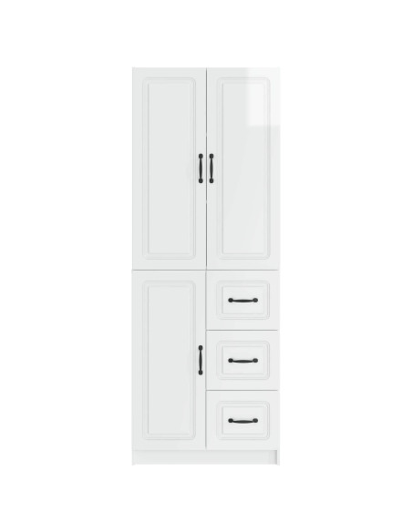 Set di armadi 2 pcs Bianco Lucido Legno ingegnerizzato