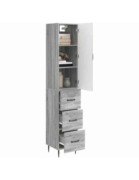Set di armadi 2 pcs Sonoma grigio 33 x 34,5 x 90 cm