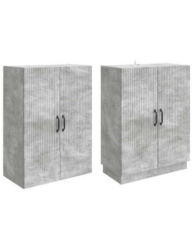 Set di armadi 2 pcs Grigio Cemento Legno ingegnerizzato
