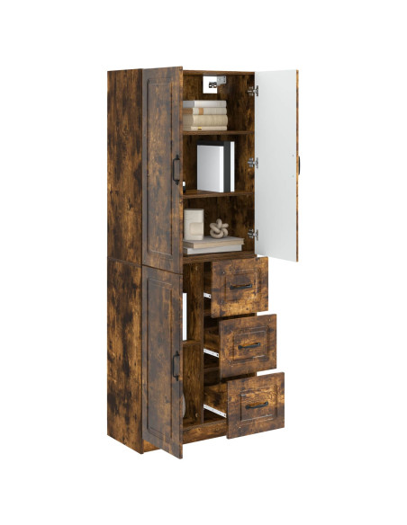 Set di armadi 2 pcs Rovere Fumo Legno ingegnerizzato