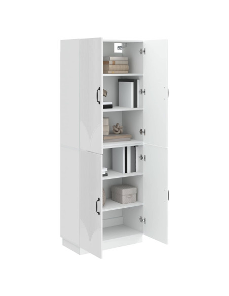 Set di armadi 2 pcs Bianco Lucido Legno ingegnerizzato
