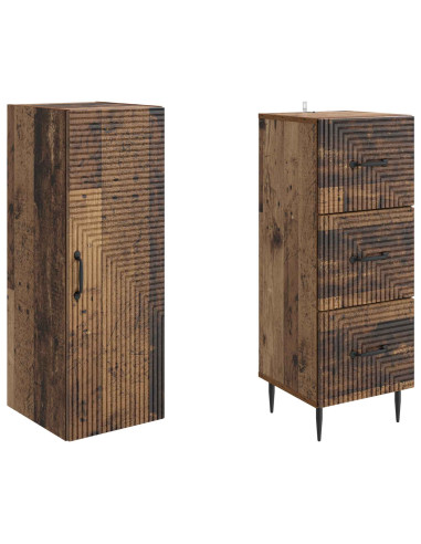 Set di armadi 2 pcs Legno antico 33 x 34,5 x 90 cm