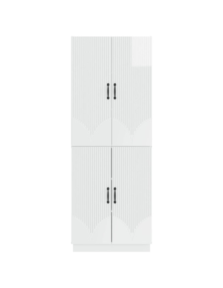 Set di armadi 2 pcs Bianco Lucido Legno ingegnerizzato