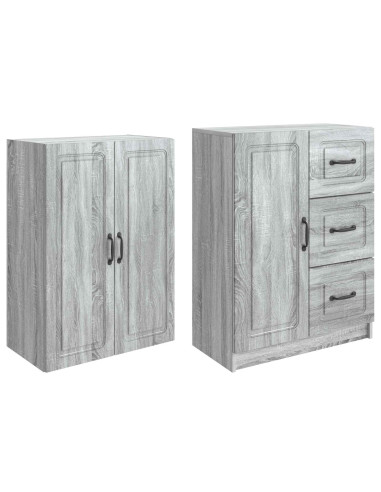 Set di armadi 2 pcs Sonoma grigio Legno ingegnerizzato
