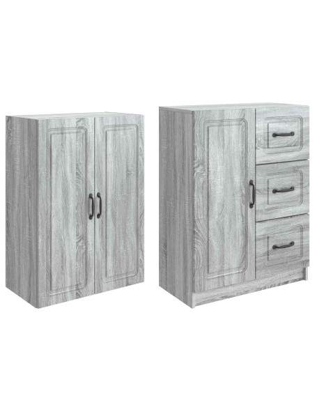 Set di armadi 2 pcs Sonoma grigio Legno ingegnerizzato