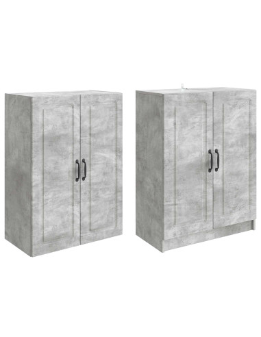 Set di armadi 2 pcs Grigio Cemento Legno ingegnerizzato