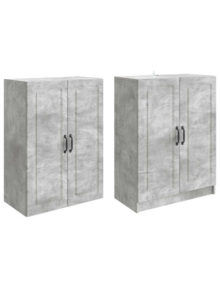 Set di armadi 2 pcs Grigio Cemento Legno ingegnerizzato