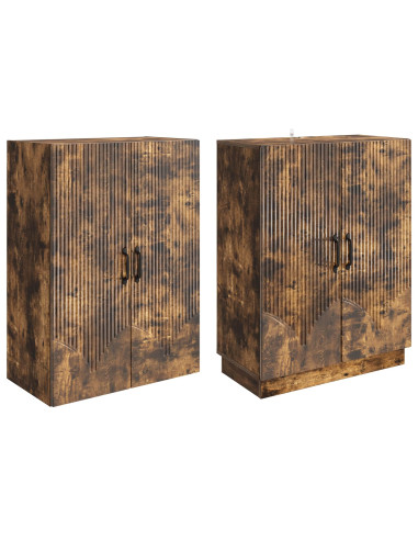 Set di armadi 2 pcs Rovere Fumo Legno ingegnerizzato