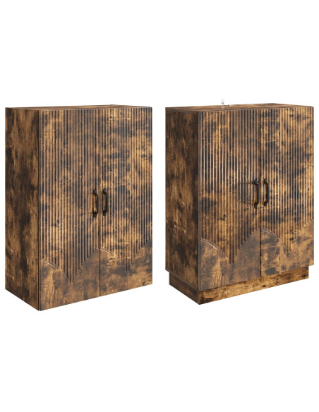 Set di armadi 2 pcs Rovere Fumo Legno ingegnerizzato