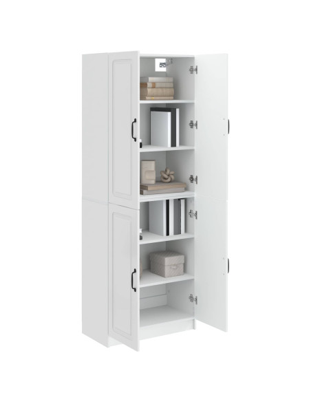Set di armadi 2 pcs Bianco Lucido Legno ingegnerizzato