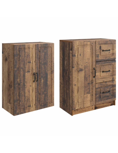 Set di armadi 2 pcs Legno antico Legno ingegnerizzato