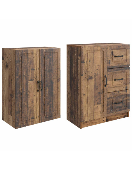 Set di armadi 2 pcs Legno antico Legno ingegnerizzato