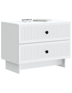 Armadio da Notte con cassetto Bianco 62 x 34,5 x 47,5 cm 2