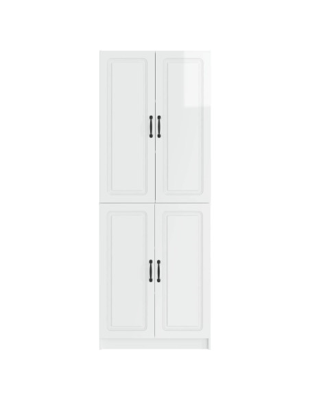 Set di armadi 2 pcs Bianco Lucido Legno ingegnerizzato