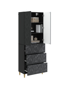 Set di armadi 2 pcs Nero 66 x 34,5 x 90 cm Legno ingegnerizzato 2