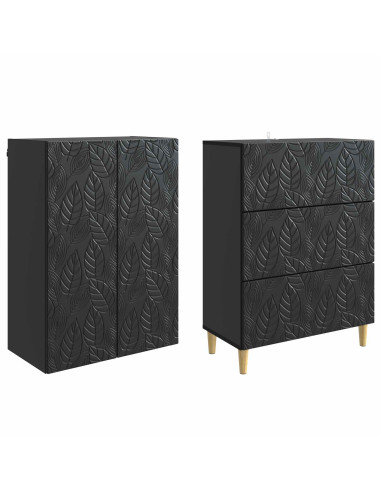 Set di armadi 2 pcs Nero 66 x 34,5 x 90 cm Legno ingegnerizzato