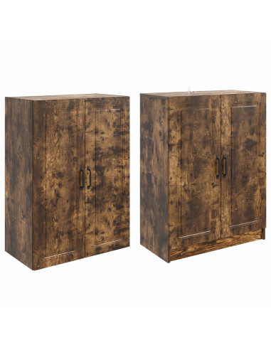 Set di armadi 2 pcs Rovere Fumo Legno ingegnerizzato