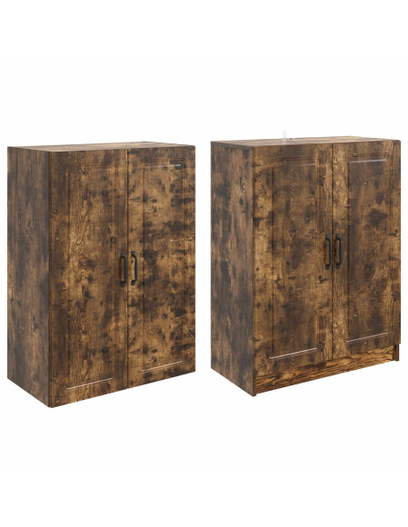 Set di armadi 2 pcs Rovere Fumo Legno ingegnerizzato