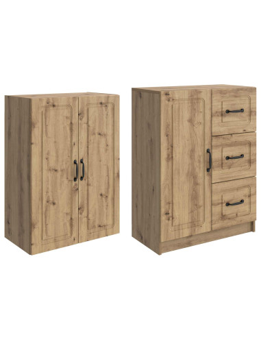 Set di armadi 2 pcs Rovere Artigianale Legno ingegnerizzato