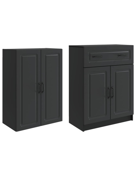 Set di armadi 2 pcs Nero Legno ingegnerizzato