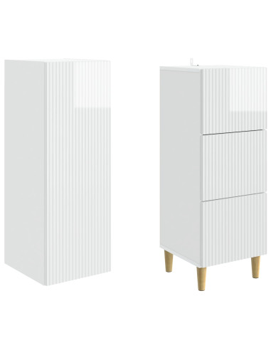 Set di armadi 2 pcs Bianco Lucido 33 x 34,5 x 90 cm