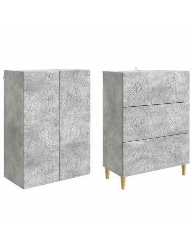 Set di armadi 2 pcs Grigio Cemento 66 x 34,5 x 90 cm