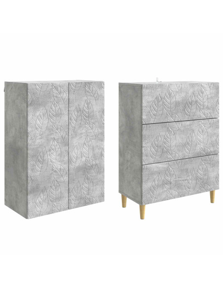 Set di armadi 2 pcs Grigio Cemento 66 x 34,5 x 90 cm