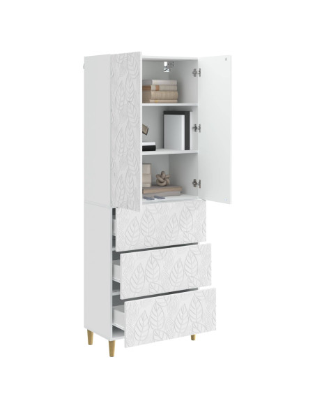 Set di armadi 2 pcs Bianco Lucido 66 x 34,5 x 90 cm
