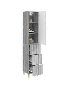 Set di armadi 2 pcs Sonoma grigio 33 x 34,5 x 90 cm 2