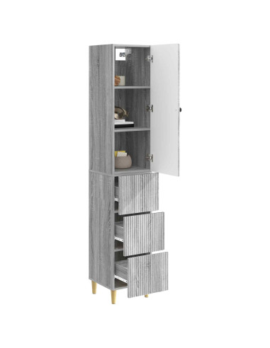 Set di armadi 2 pcs Sonoma grigio 33 x 34,5 x 90 cm