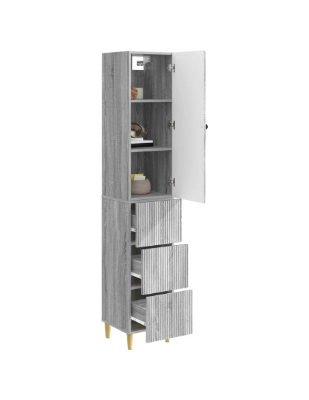 Set di armadi 2 pcs Sonoma grigio 33 x 34,5 x 90 cm