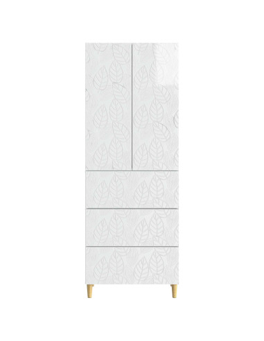 Set di armadi 2 pcs Bianco Lucido 66 x 34,5 x 90 cm