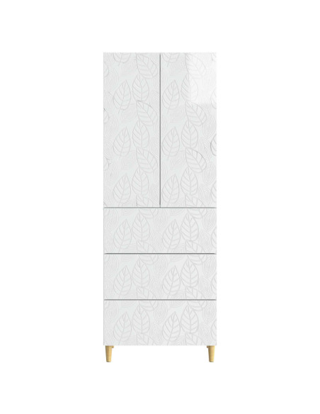 Set di armadi 2 pcs Bianco Lucido 66 x 34,5 x 90 cm