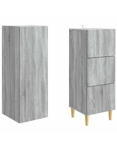 Set di armadi 2 pcs Sonoma grigio 33 x 34,5 x 90 cm