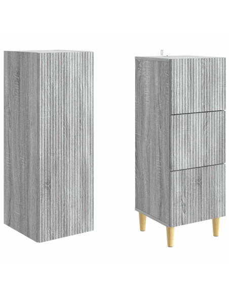 Set di armadi 2 pcs Sonoma grigio 33 x 34,5 x 90 cm
