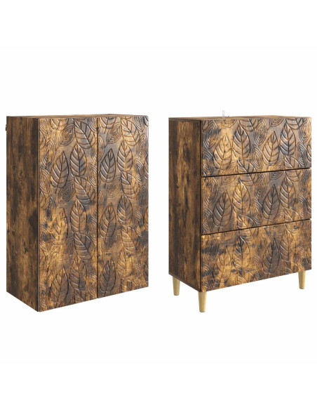 Set di armadi 2 pcs Rovere Fumo 66 x 34,5 x 90 cm