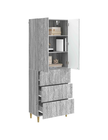 Set di armadi 2 pcs Sonoma grigio 66 x 34,5 x 90 cm