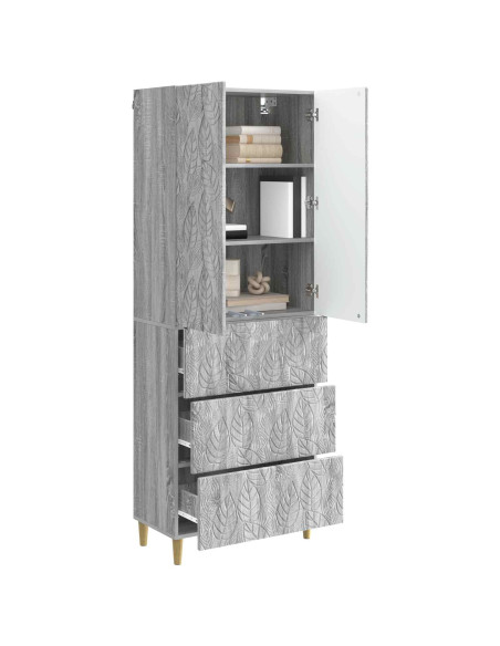 Set di armadi 2 pcs Sonoma grigio 66 x 34,5 x 90 cm
