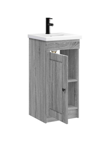 Mobile da bagno con lavabo Sonoma grigio 42 x 40 x 84,5 cm