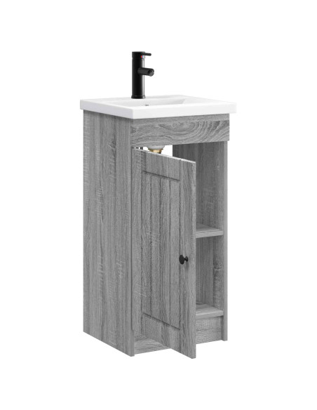 Mobile da bagno con lavabo Sonoma grigio 42 x 40 x 84,5 cm